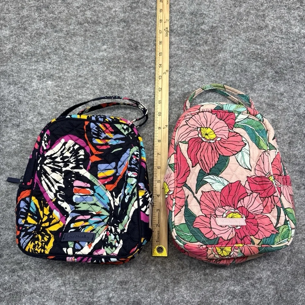 Vera Bradley Lot 2 lunchboxes 1 backpack women's colorful floral quilted school‎
